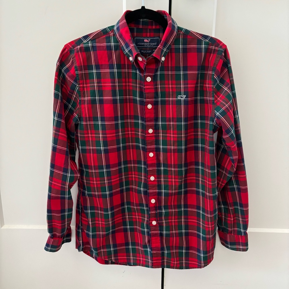 Vineyard Vines Boys Red Plaid Buttondown Shirt